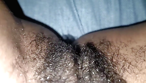 Indian amateur amateur milf plays with her hairy pussy