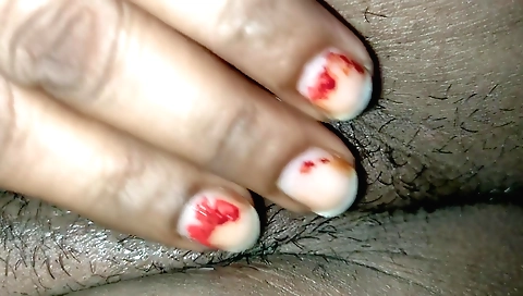 Amateur solo video with a hairy girl taking a break from work