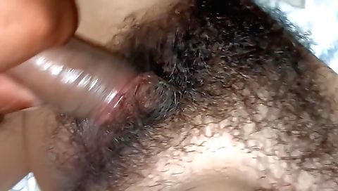 Indian hairy babe gets fucked by two bitches in the same room