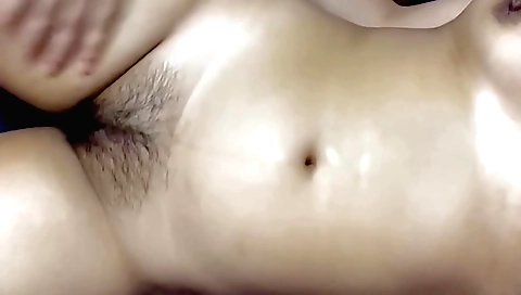 Hairy pussy of hot teen babe is being licked and fucked
