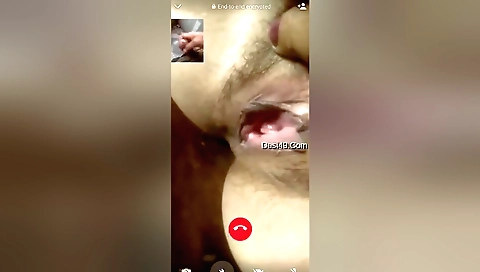 Indian girl with a hairy pussy shows it to her horny lover