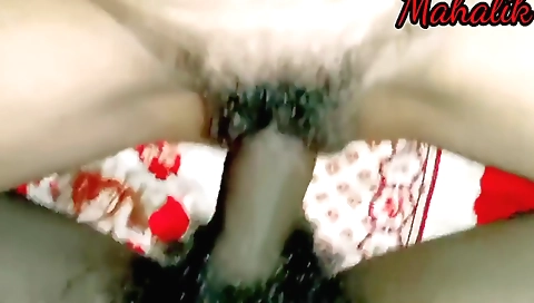 Hairy brunette is taking care of her pussy with fingers