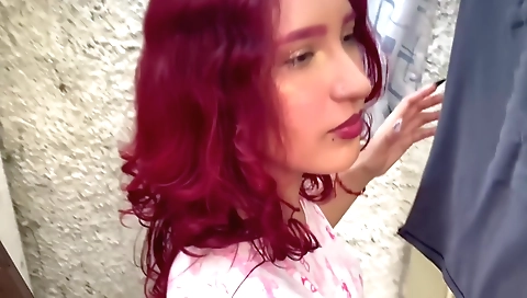 My stepsister wearing a shirt and jeans to be fucked