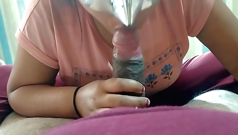 Brunette shows her boobs and body in a vegetable sale video