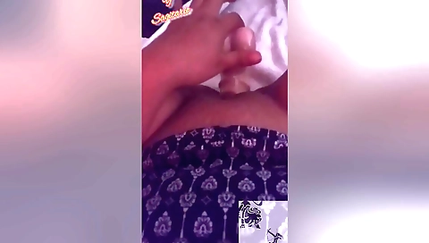 Solo sex in bed of a hot Indian slut with a big dildo