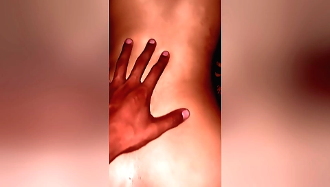 Indian brunette has a big black dildo on her pussy