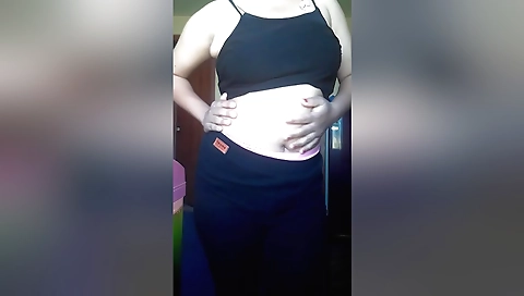 Sexy indian woman with a nice face in her outfit is horny
