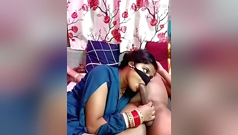 Indian milf is getting her husband's big dick to her twat