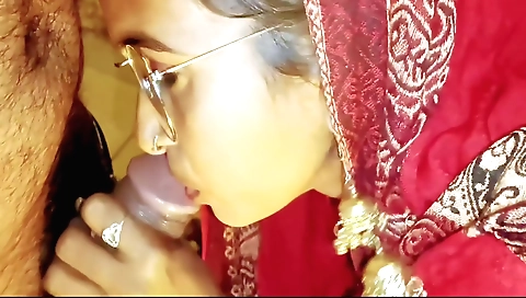 Indian girl gives hot blowjob to her boyfriend in kitchen