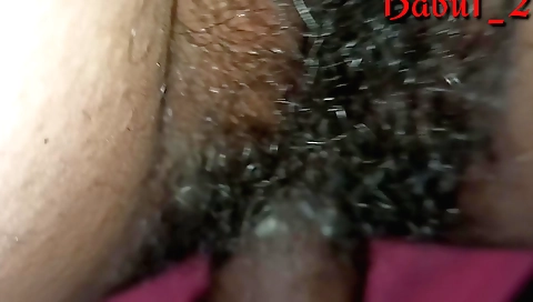 Indian chick with a hairy pussy rides on her boyfriend