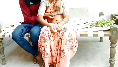 Indian brunette with big tits fucked on the outdoor