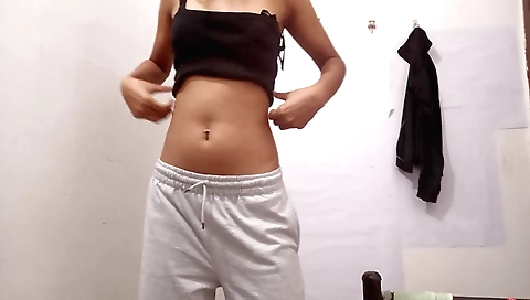 Indian brunette naked and showing off her sexy body
