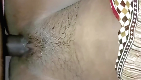 Girlfriend is hairy after the anal and handjob by man