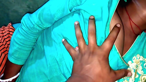 Indian brunette in a sexy outfit enjoys sex with her boyfriend