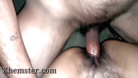 Indian girl with hairy pussy gives a passionate blow job