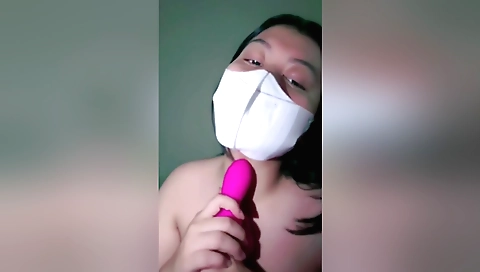 Indian amateur solo female masturbating with a dildo