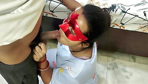 Indian teen deepthroating creampie after her pussy