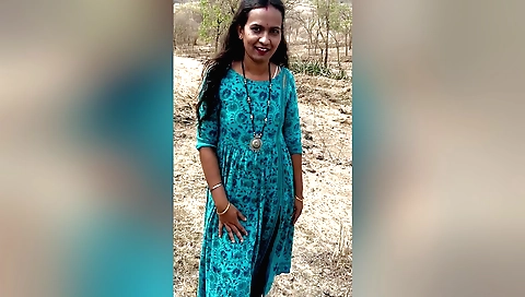 Indian milf in lingerie rides a hard dick outdoors