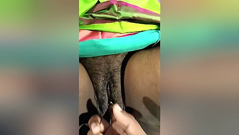 Indian stepsister shows her hairy pussy to stepbrother