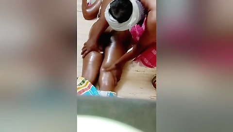 Indian brunette masseuse fucked in shower on the webcam