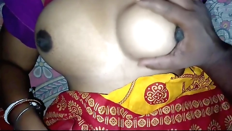 Indian babe with a shaved pussy is being fucked on the bed