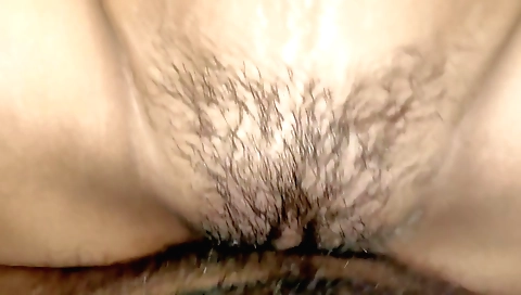 Indian woman with hairy pussy is getting a creampie in her
