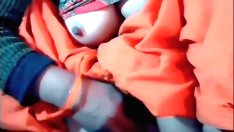 Sexy brunette with big tits gets on her phone and masturbates