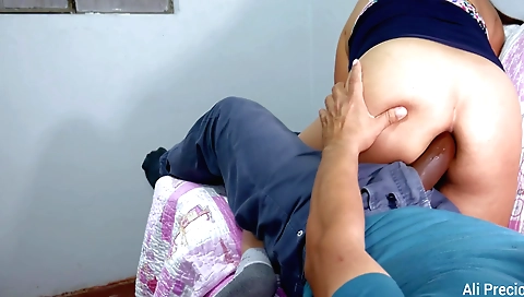 Indian slut with a big ass is fucking her husband's cock