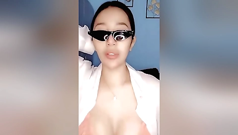 Indian brunette is having fun with her lover and herself