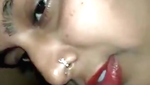Busty indian girl with a tight ass takes a hot blowjob