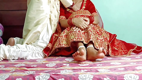 Indian girl with small tits is making love to her husband