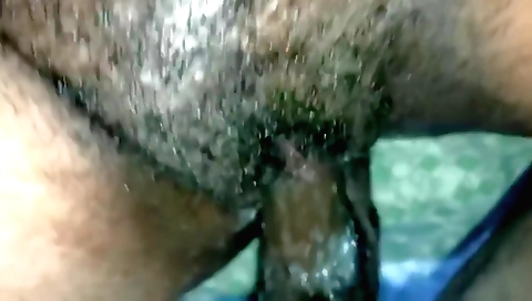 Indian girl with a nice hairy pussy makes a creampie