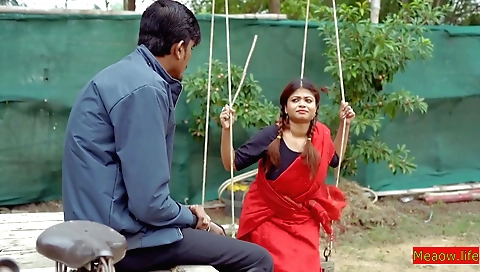 Indian brunette girl in leather gets fucked outdoors