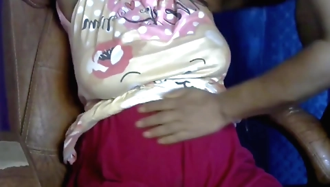Indian chick with big tits sucks and jizzing on his cock