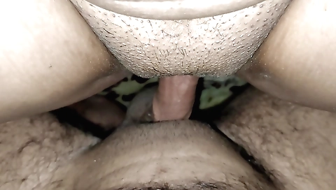 Brunette in black and white fucked in hardcore pov