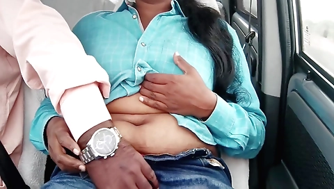 Amateurs Indian brunette girl with tits caught touching