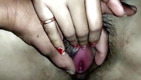 Indian chick with a hairy pussy has sex in the morning