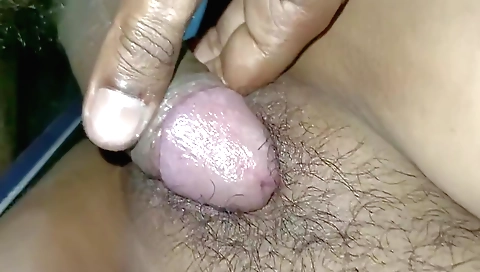 Indian babe with a hairy pussy enjoys anal sex with a huge dildo