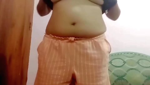 Big tits brunette teen with hot body is masturbating
