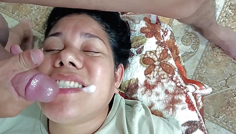 Milf face fuck with a creampie in the amateur porn video