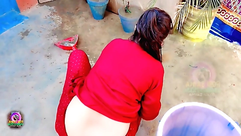 Indian wife enjoys a solo video with her own big ass