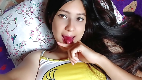 Hot indian brunette solo female masturbation video