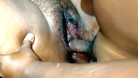 Indian stepmom is having a great time with her hairy pussy