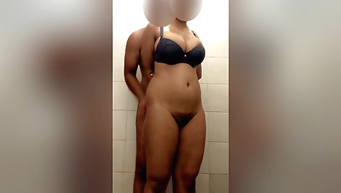Busty Indian brunette girl showing off her hairy pussy