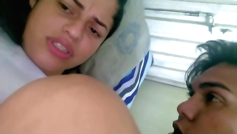 Indian girl 18+ in black dress fucked on the couch