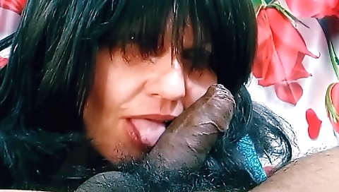 Deep throated and finger fucked by horny man and lady