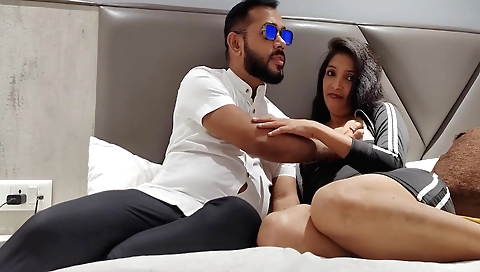 Indian brunette with big boobs is getting her husband on