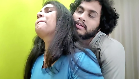 Indian couple in the bedroom fingering each other's pussies
