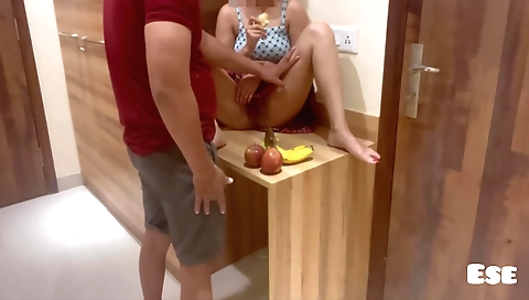 Big tits indian chick sucked and fingered the cock